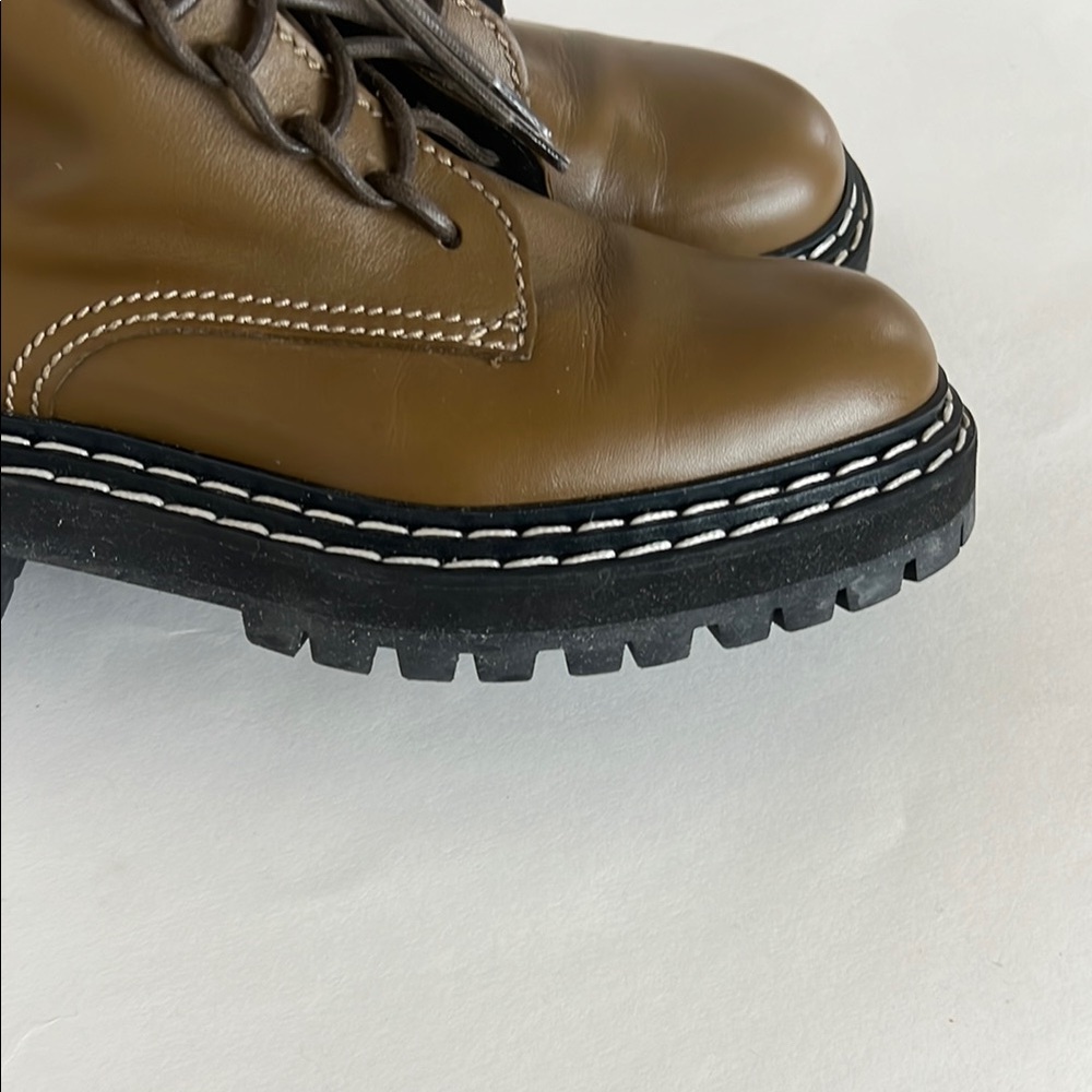 Proenza Schouler Brown Green Combat Boots with Chunky Sole size 9/39 - Picture 8 of 11